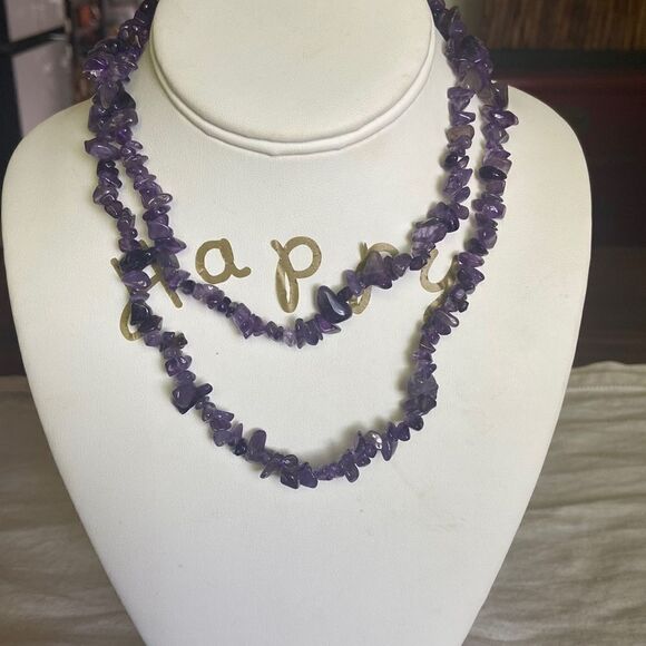 Necklace dark amethyst stones from Brazil - Picture 2 of 7